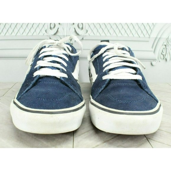Vans Of The Wall Blue Suede Lace Up Checkerboard Skate Sneakers Shoes Size 8 - Picture 4 of 9